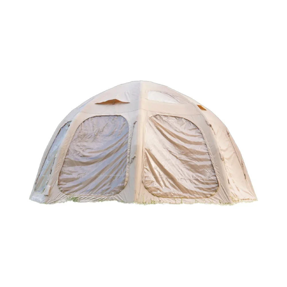 

4-6 Person Oxford Waterproof Windproof Inflatable Camping Tent Pump Four-season Portable Easy Setup One Bedroom Mesh Windows