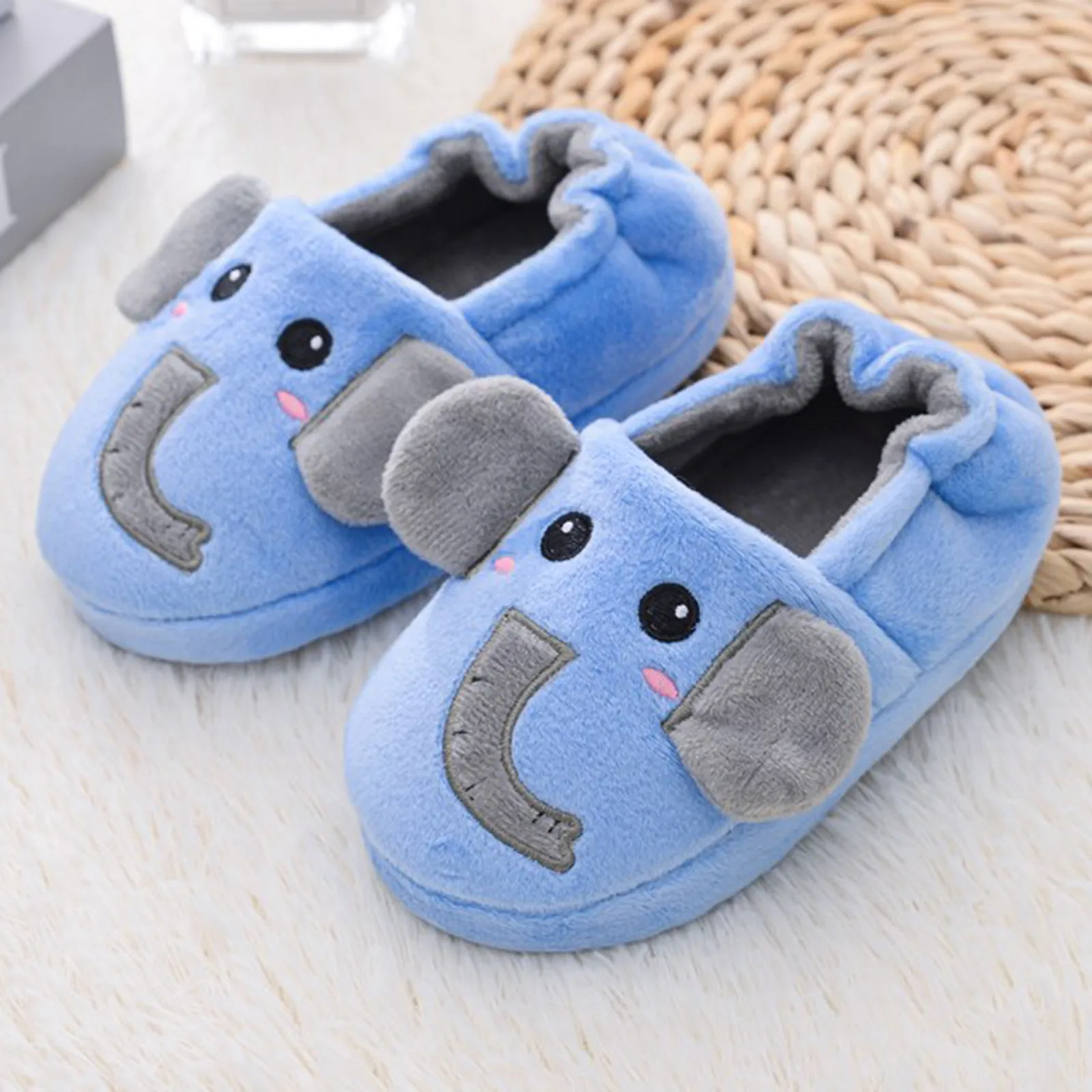 Winter Unicorn Slippers Kids Toddler Girl Flip Flop Baby Boys Fur Slides Cotton Indoor Shoes Warm Fluffy House Children Slipper