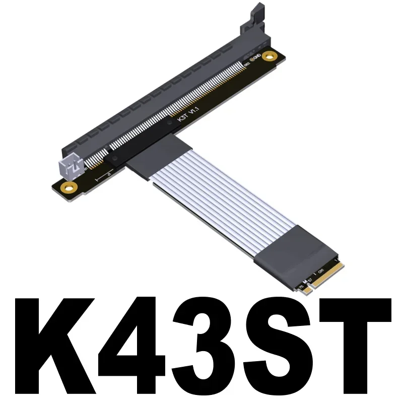 ADT-Link K43 Gen4 M.2 NGFF NVMe STX Mainboard Graphics GPU Extender PCIE 4.0 x16 M.2 Key M Turn 90 Right Angle 16x Riser Adapter