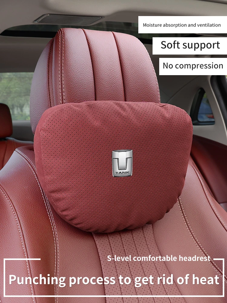 For Great Wall TANK 300 400 500 700 Car Headrest Neck Support Seat Lumbar Cushion Breathable Soft Neck Pillow Auto Accessories