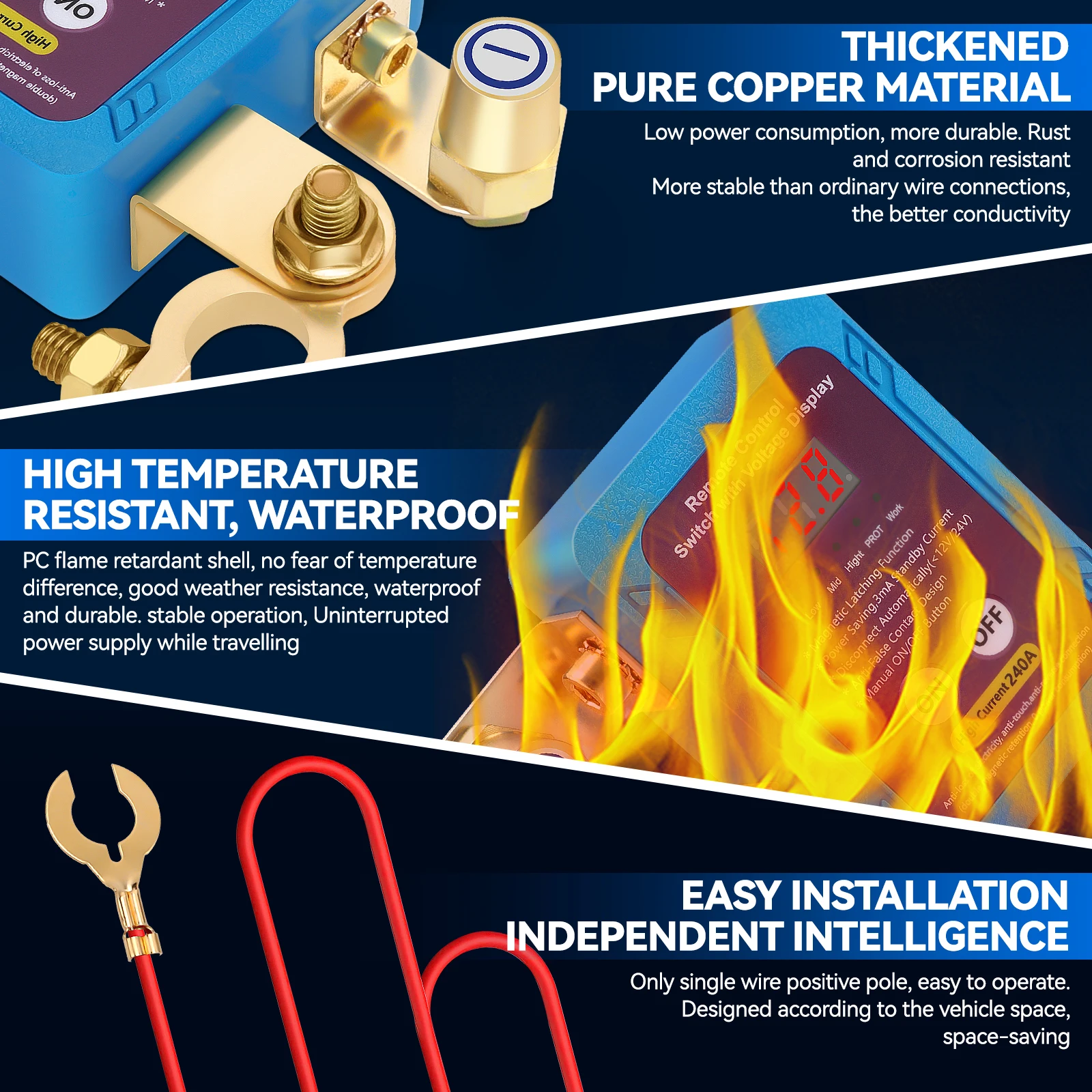 Interruptor de desconexão de bateria remota sem fio, relé mestre, interruptor de corte para carro, caminhão, barco, 12v, nterior