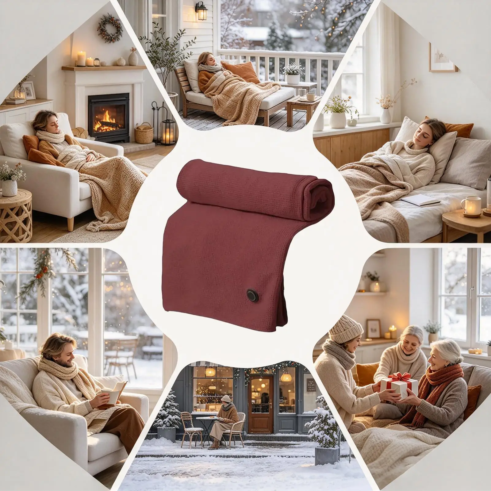 Wearable Blanket Heated Adjustable Temperature Winter Shawl Wraps Cold Weather Shawl For Women Ladies Girls Mothers Home Office