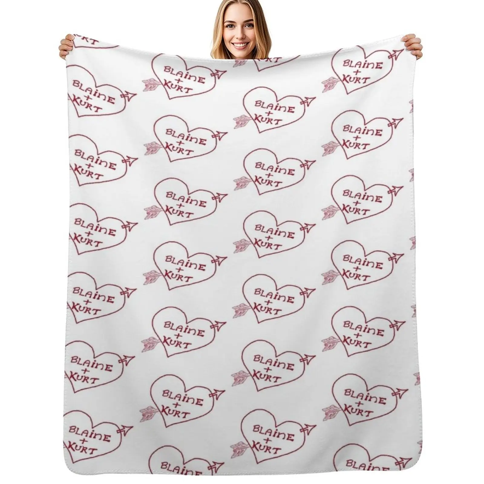 

Klaine Arrow Heart Sketch Throw Blanket Personalized Gift for babies Furry Blankets