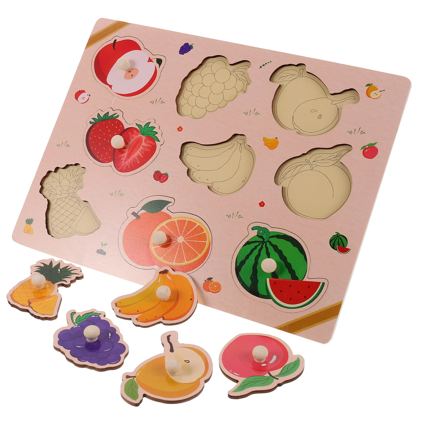 1 set 1 Set Fruit Houten Puzzel Voor Kinderen Leeftijden 3-9 Peuter Leren Voorschoolse Educatief Spel Houten Legpuzzels