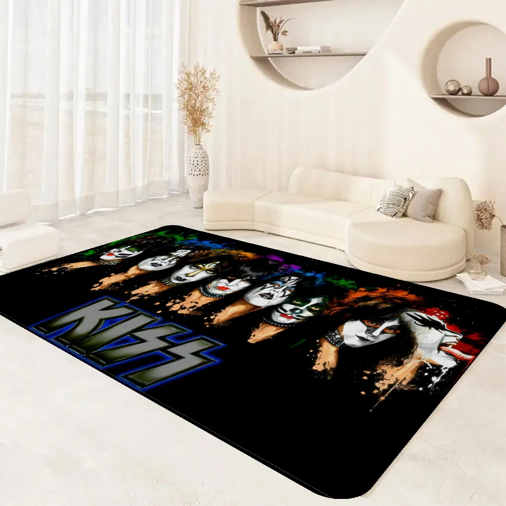 K_Kiss Band Floor Mat Bathroom Mat Anti-slip Absorb Water Long Strip Cushion Bedroon Mat Welcome Doormat