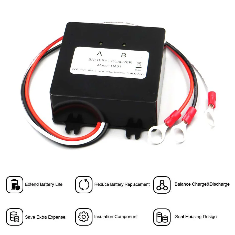 HA01 Equalizer tegangan baterai surya, penyeimbang baterai Gel asam timbal 24V sistem tenaga surya baterai stabil