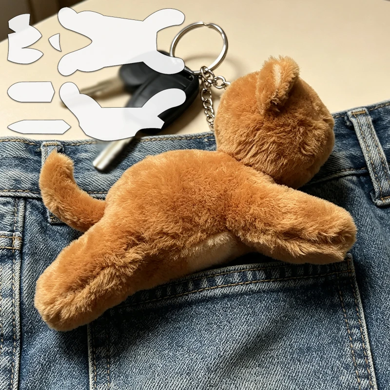 YOMDID 6pcs Lying Fluffy Kitten Sewing Templates DIY Cute Kitten Pattern Quilting Stencil Durable PET Templates For Handicrafts view 5