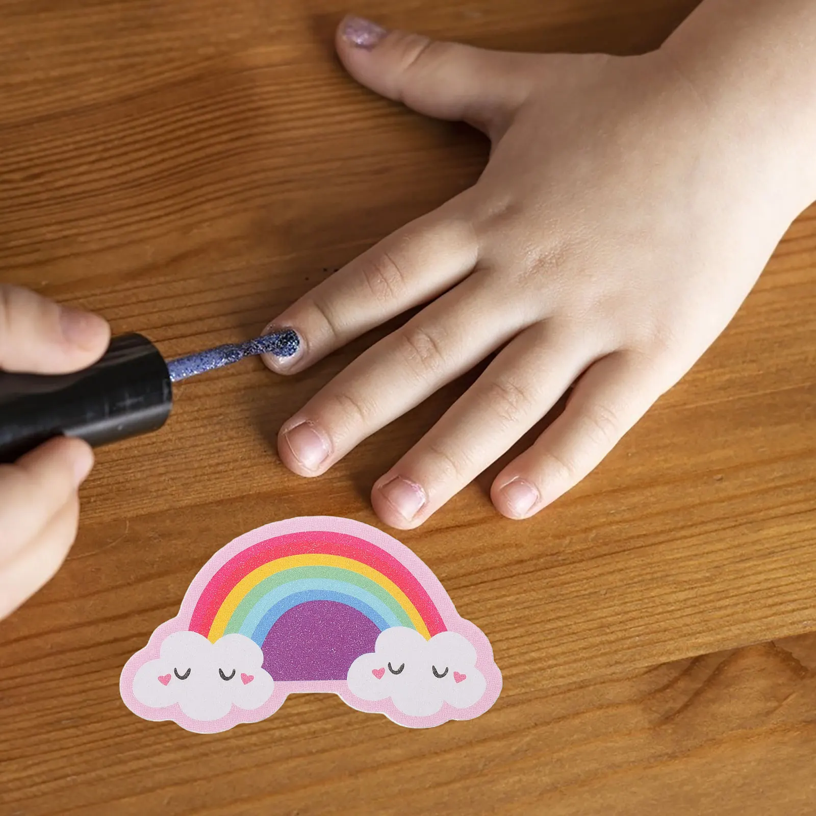 

20Pcs Cartoon Nail File Rainbow Shape Eva Material Safe Manicure Tools Nail Buffer Buffing Filing Blocks for Natural False Nails