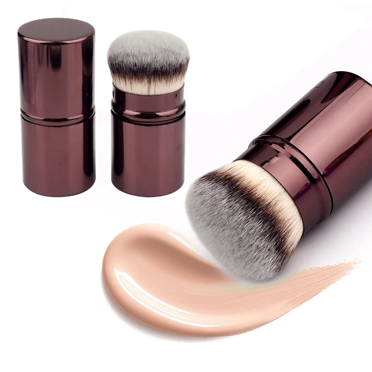Novo pincel de maquiagem retrátil portátil único, pincel de pó solto, pincel de blush, pincel mágico sem rastros que não absorve pó, presente de maquiagem