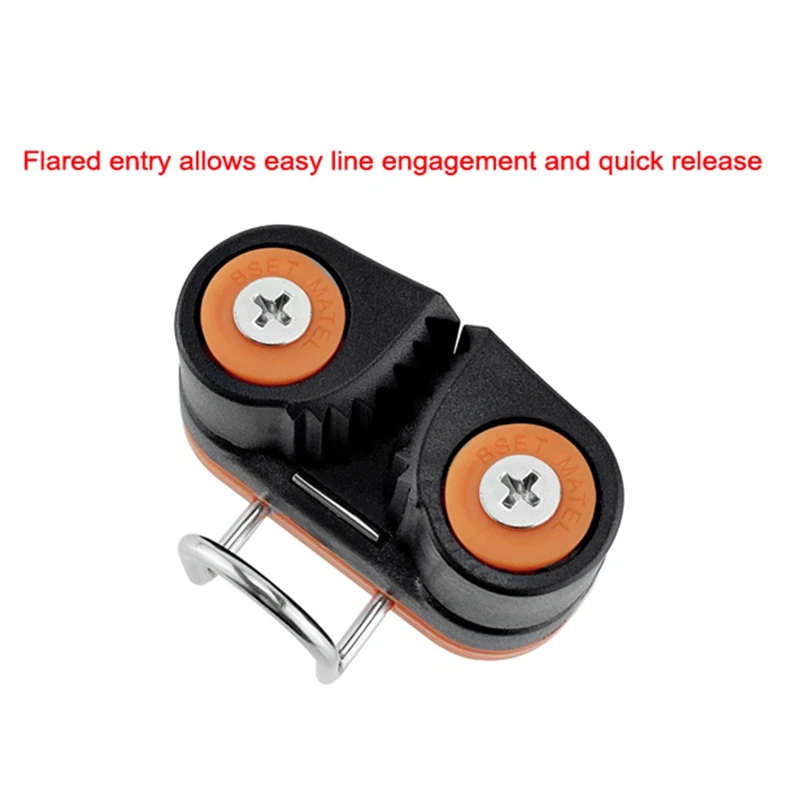 2 Row Cam Cleat Aluminium Anchor For 3-12Mm Rope Sailing Sailboat Boat Fast Entry Rope