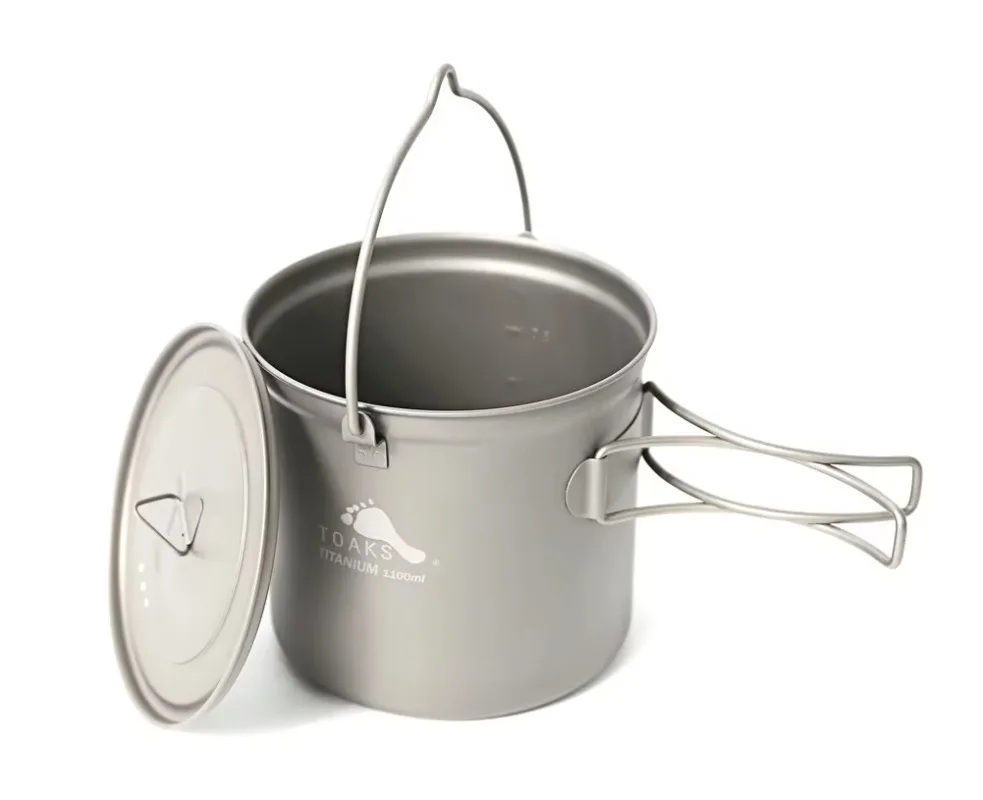 Imagem -05 - Toaks Pot1100-bh Pote Suspenso de Titânio para Acampamento ao ar Livre com Alça de Fiança Fácil de Transportar 1100ml 145g