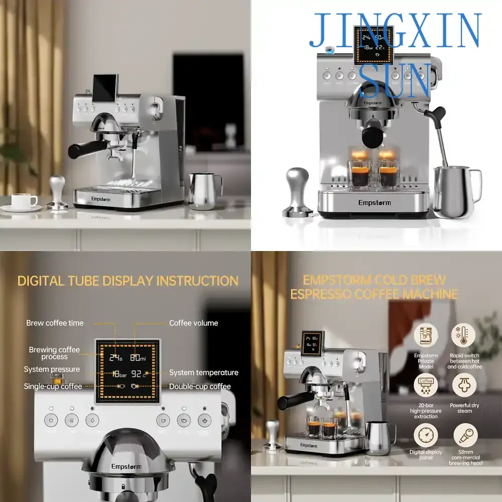 For Empstorm CB2 Cappuccino Latte Maker Electric Espresso Coffee Machine with US Plug Cold Brew System Manual Car Use