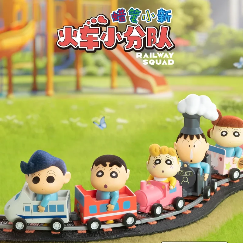 

52 Crayon Shin chan Train Squad Blind Box Power Car Mobile Peripheral Birthday Christmas Gift Desktop Trendy Ornament