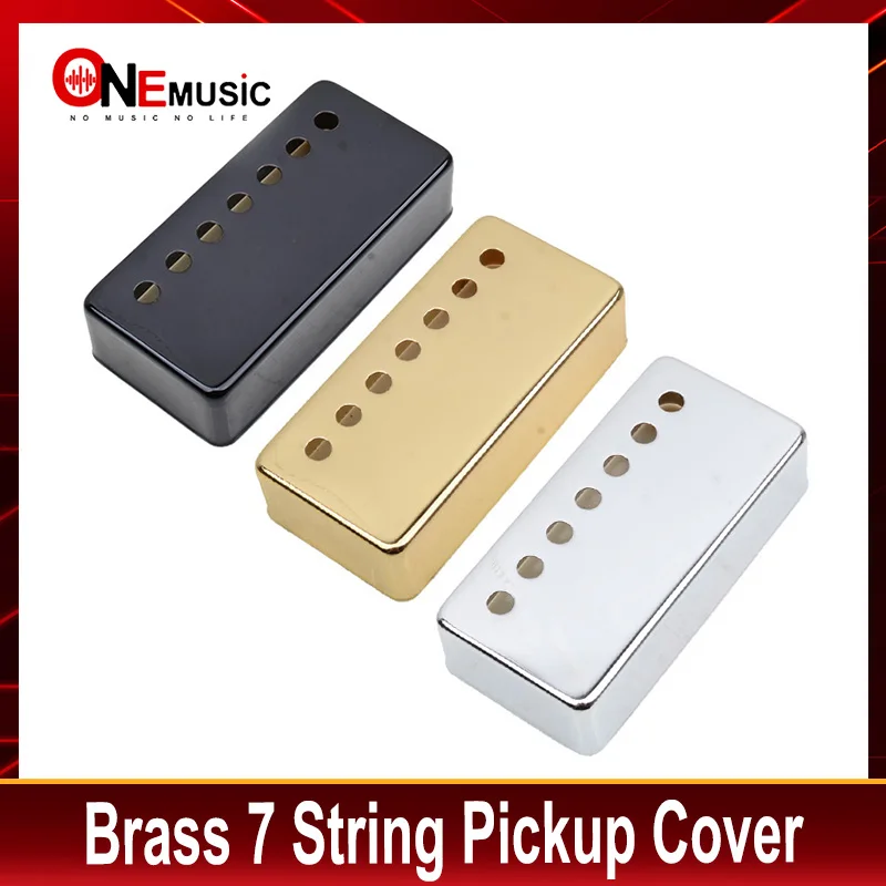 Brass 7 Hole 7 String Pickup Humbucker Cover 80*39mm Pole Spacing 58/62mm for LP Electric Guitar - a set of 2pcs