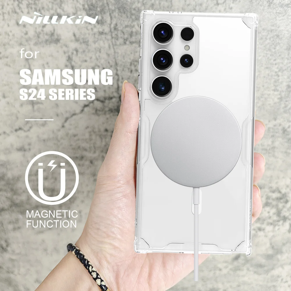 Nillkin para Samsung Galaxy S24 Ultra / S24 Plus / S24 Funda Nature TPU Funda magnética Funda de silicona para Samsung S24 Ultra 5G