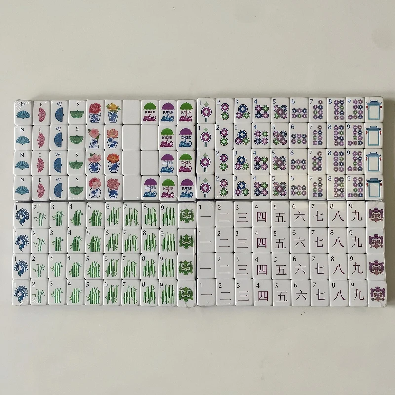 Modern Luxury American Mahjong Tiles 160pcs 4-Layer Mah Jongg Tile Standard Size Purple Acrylic Eisure Game for Home Friend Gift