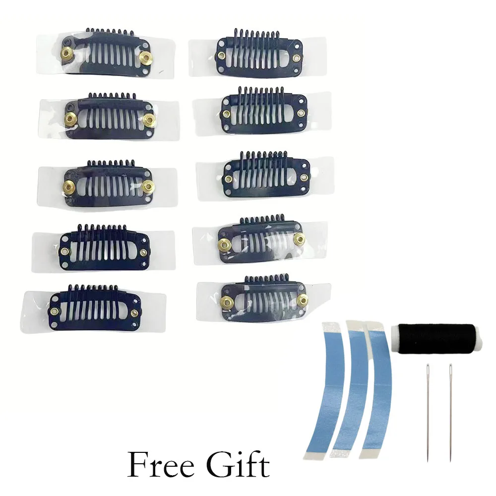 

6/10pcs 3.2cm clips set Professional Hair Extension Wig Clips For Human Hair Bangs Snap Hair Clips For Extensions Metal Comb For