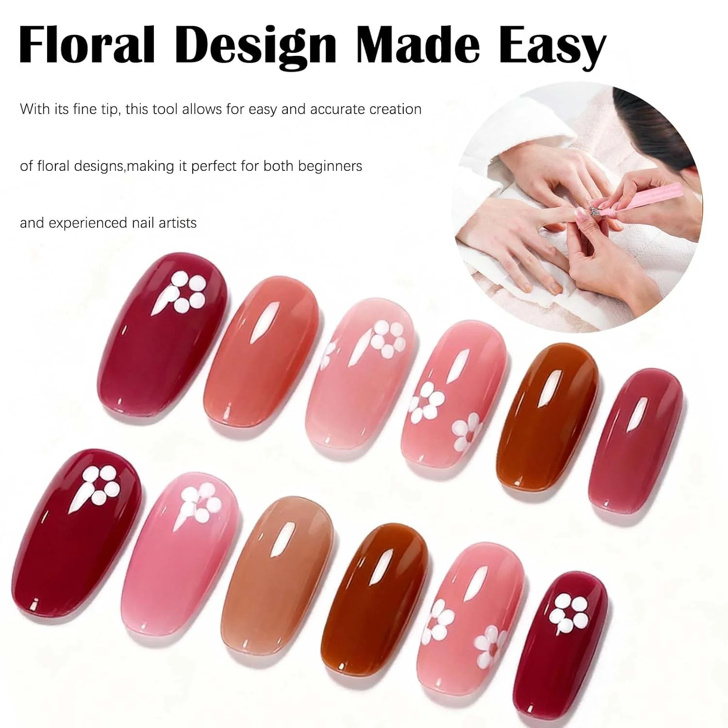 Nail Dotting Pen for Floral Design -Stainless Steel Ball Tip Art Tool for DIY Fingernail Paint Sculpt, Acrylic Markers for Salon view 4