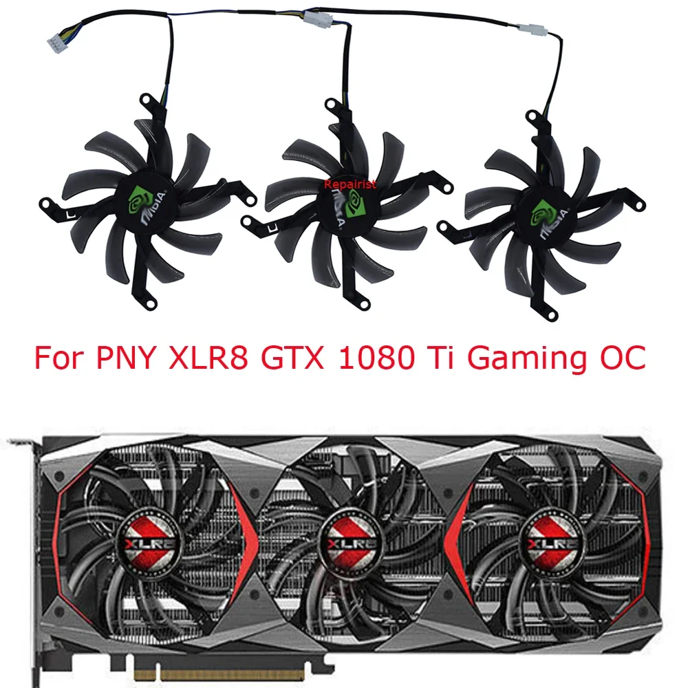 3Pcs/Set,VGA Cooler,T129215SU,Graphics Card Fan,For PNY XLR8 GTX1080 Gaming OC V2,For PNY XLR8 GTX 1080 Ti Gaming OC V2