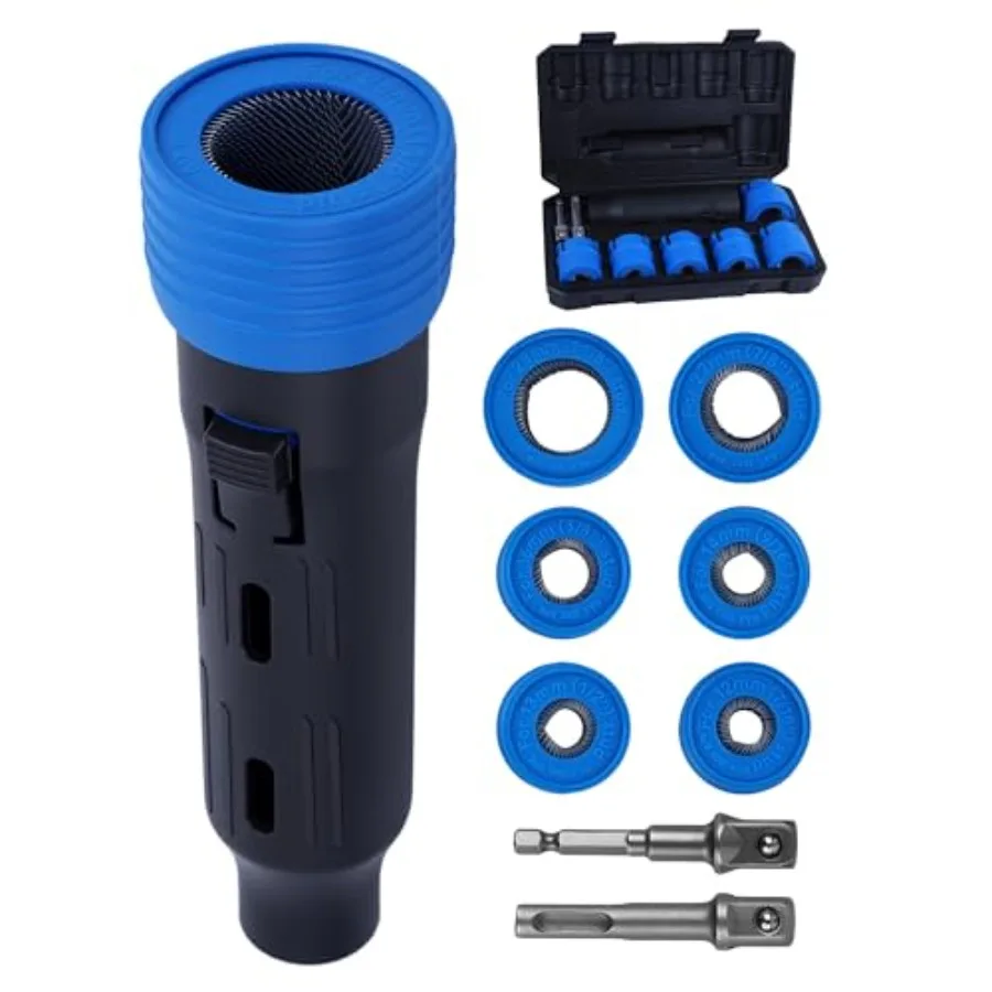 

Wheel Stud Cleaner Set 9-PCS Nylon Thread Cleaning Kit for Impact Wrench Power Drill 7/16 to 1-1/8 Safe for Brake Disc Hub Rest