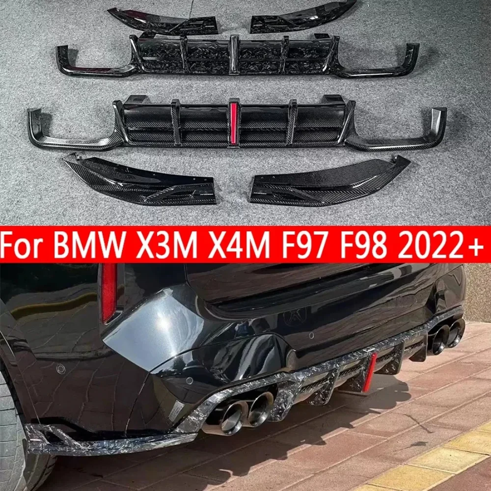 

Для BMW X3M F97 X4M F98 углеродное волокно с подсветкой задняя губа диффузор задний бампер спойлер разделитель обновленный Корпус Комплект