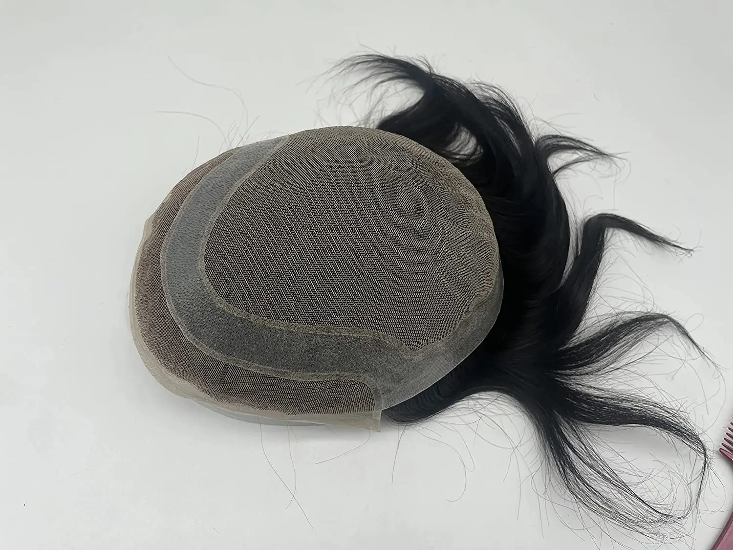 NLW Toupee สำหรับผู้ชายเส้นผมมนุษย์ Units ผม Prosthesis Mens สวิสลูกไม้ด้านหน้า PU รอบผมเปลี่ยนระบบ