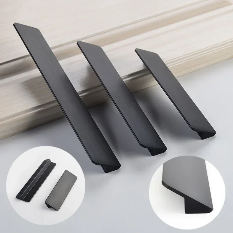 Metal Silver Black Gold Square Handle Hardware Home Furniture Handles for Cabinet Modern Kitchen Cabinet Handle