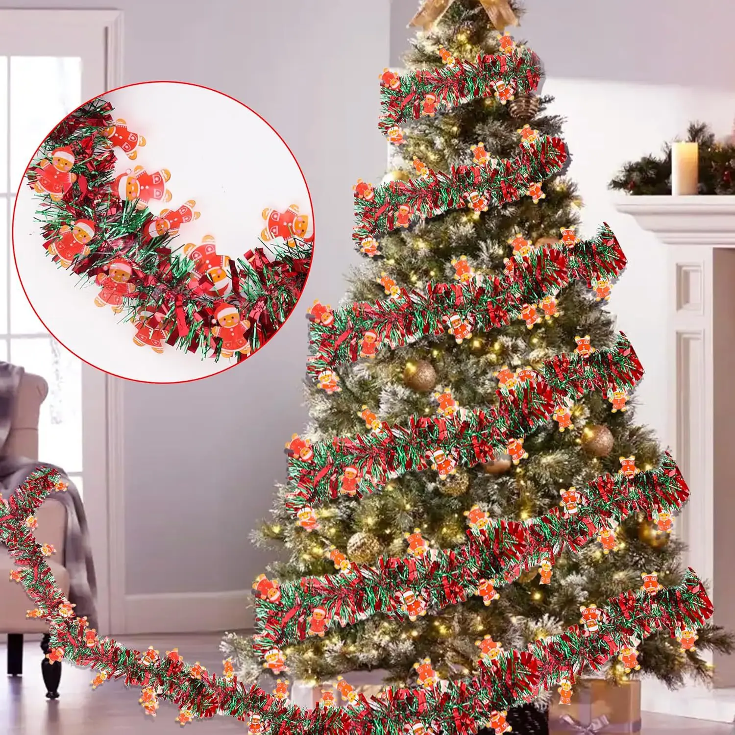 1pc Frohe Weihnachten Rot Grün Band Girlande Ornament Winter Neue Jahr Weihnachten Baum Schlafzimmer Wohnzimmer Dekoration Party Liefert