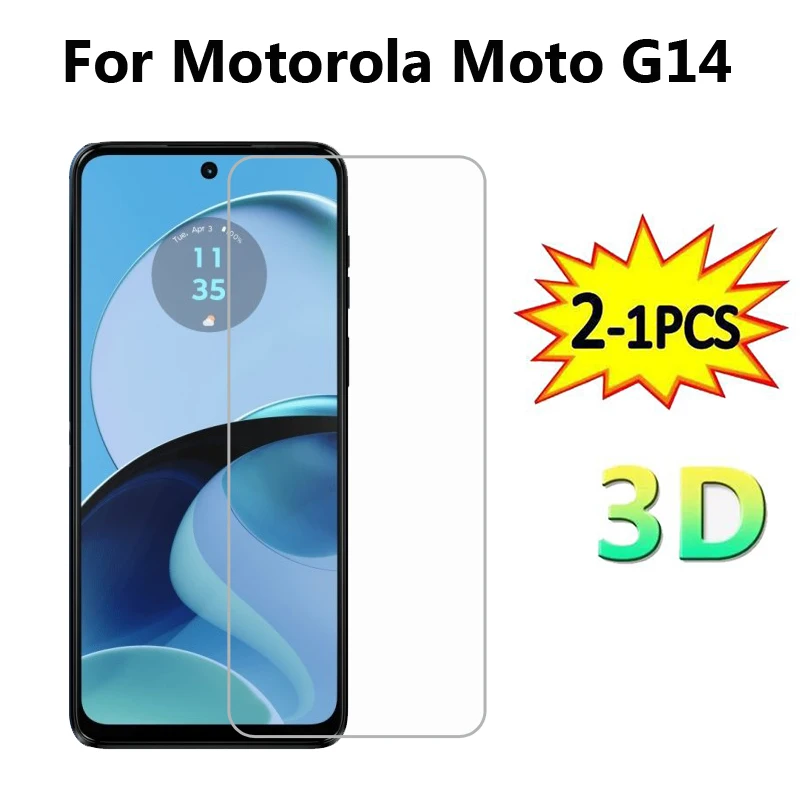 2-1Pcs Tempered Glass For Motorola Moto G14 Phone Film 9H Protective Glass Cover For Moto G14 G 14 XT2341-4 6.5