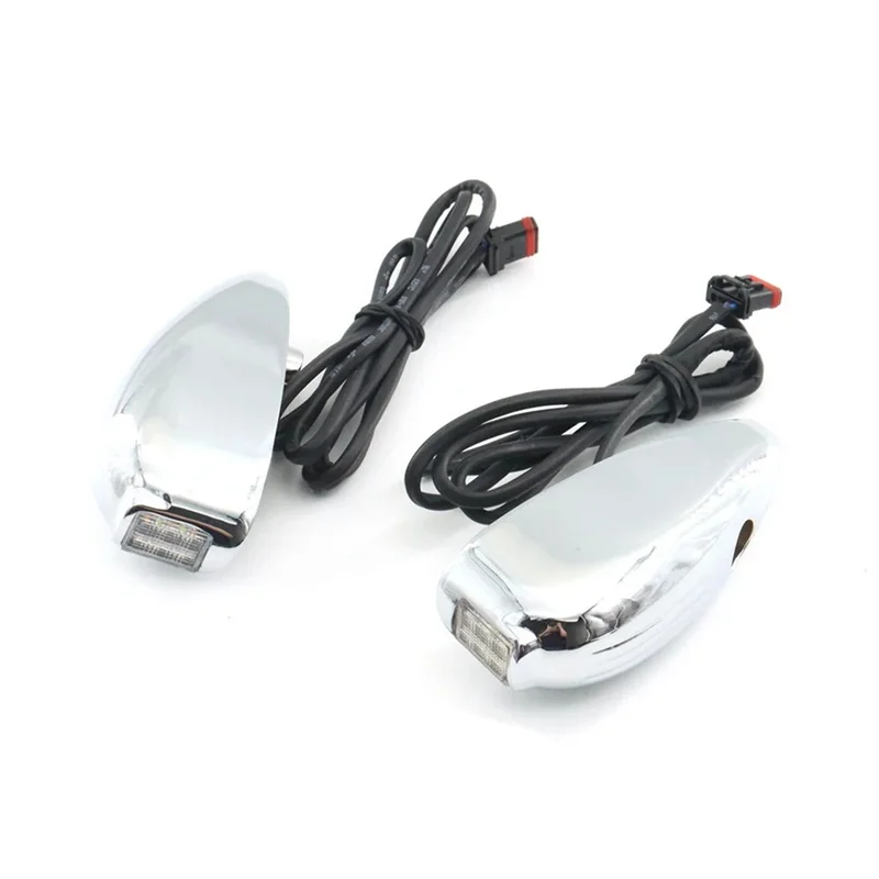 ABOK-Motorcycle Front LED Turn Signals Running Signal Light Accessories For Davidson Road Glide FLTRX 2015-2023 Silver