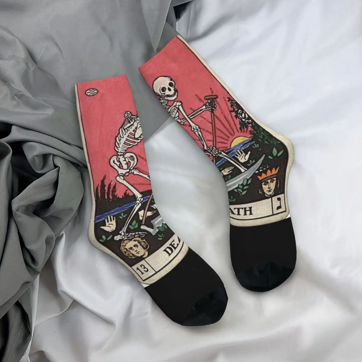 Death Tarot Pink Stuff Crew Socks flessibile Skull Sport calzini lunghi Super Soft per regali meravigliosi Unisex