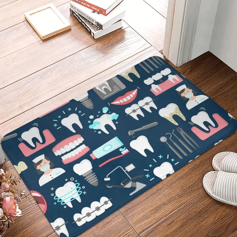 Funny I'm Silently Judging Your Teeth Doormat Non Slip Floor Mat for Dentist Home Office Decor