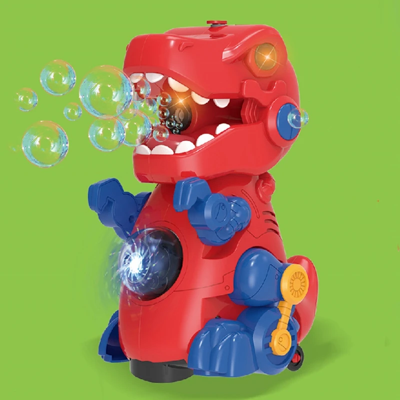 Brinquedo Automático Bubble Blower, Máquina Elétrica De Bolha De Dinossauro, Iluminação Musical