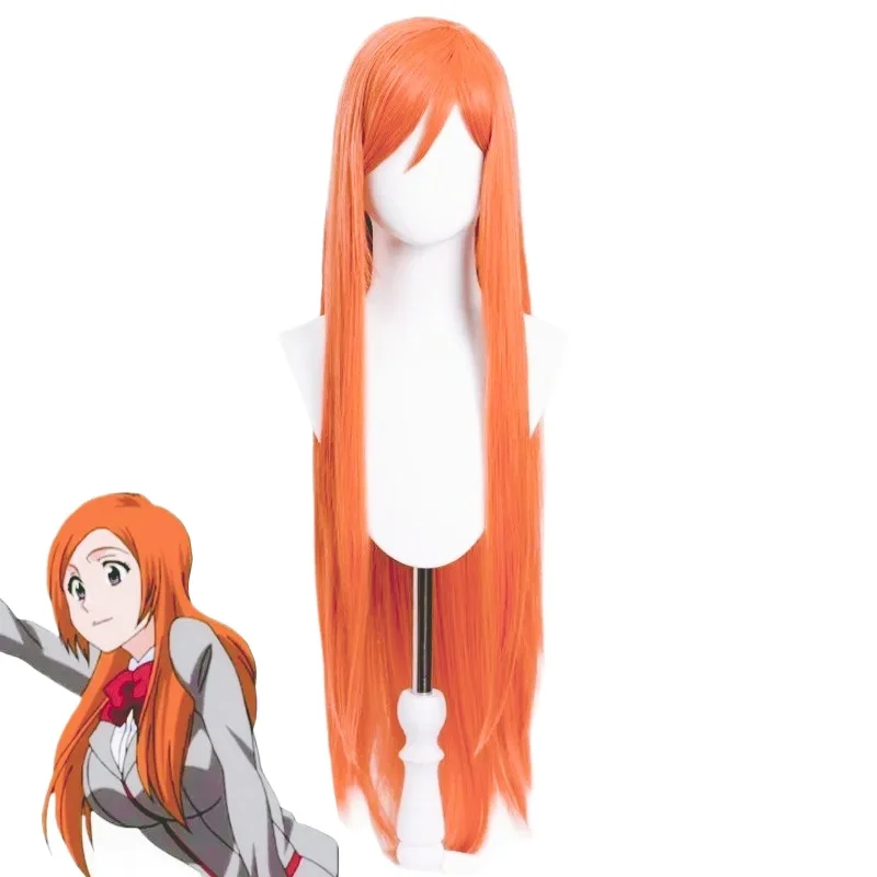 

Synthetic Hair Anime Bleach Inoue Orihime Cosplay Costume Hair Headwear Super Long Orange Comic Wigs