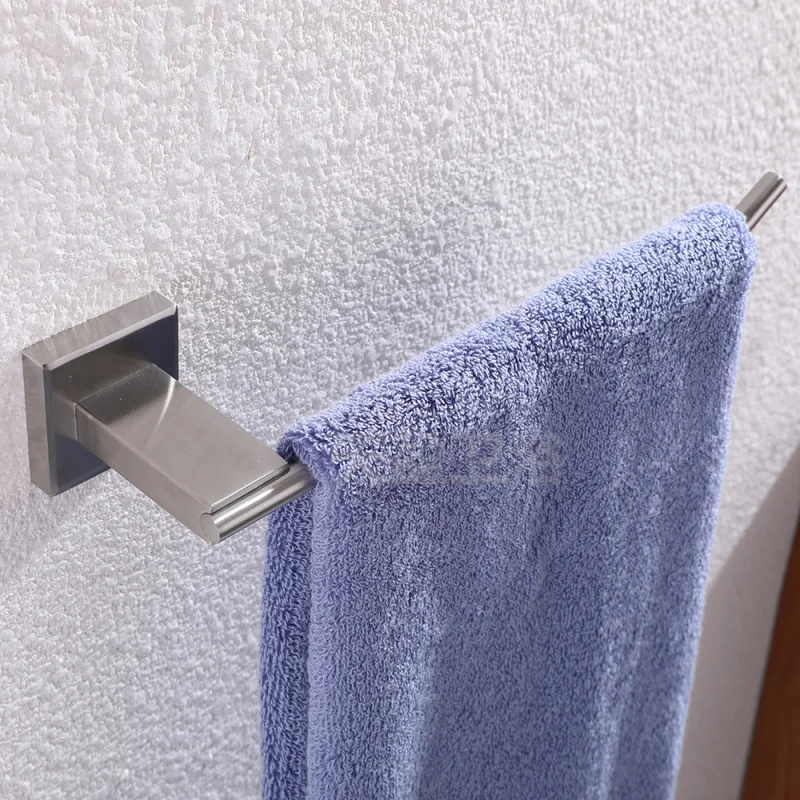 

304 Stainless Steel Towel Rack Single Rod Bath Towel Rack Bathroom Hotel Toilet Brushed Nickel Towel Bar Accessories