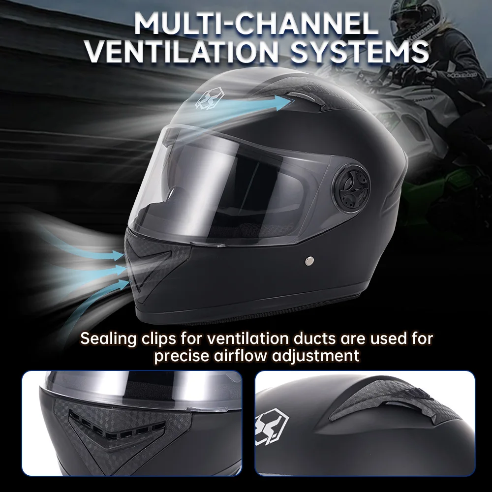 Hot Sale Men Women Motorcycle High Quality Approved Motorcycle Helmet  Double Lens Cross Section Helmet Safety Modular Flip Helm