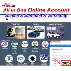 Compte en ligne pour Autodata, Auto Data, All Data Workshop Identifix, Haynes PRO, WIS Service Box, Workshop Repair Soft, 2024