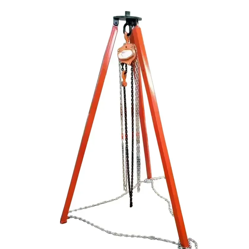 Manual simple mini triangular tripod telescopic hanger crane telescopic electric tripod lifting crane tripod winch made