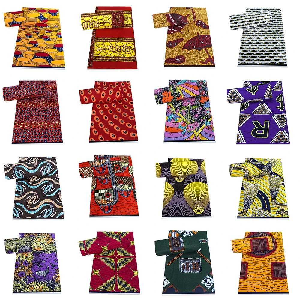 2022 Ankara African 100% Cotton Wax Prints Fabric Binta Real Wax High Quality 6 Yard African Fabric For Party Dress