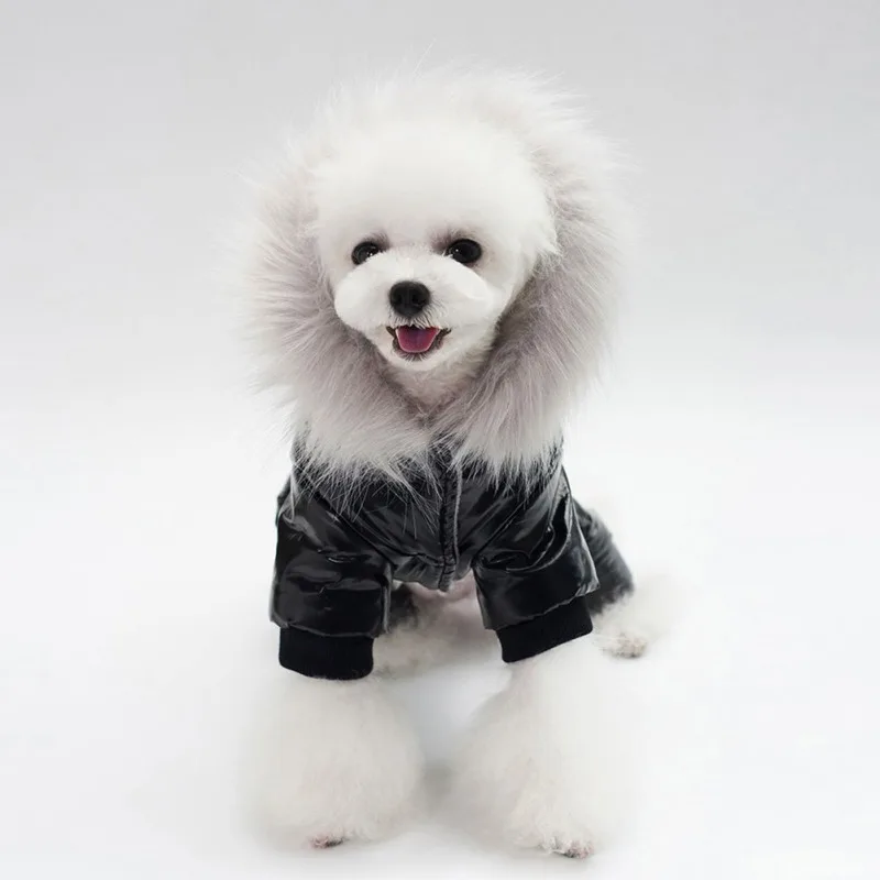 Winter Pet Dog Clothes Warm Puppy Jumpsuit Waterproof Pet Hooded Coat Thicken Dog Down Jacket Jumpsuits For Small Dog Costume