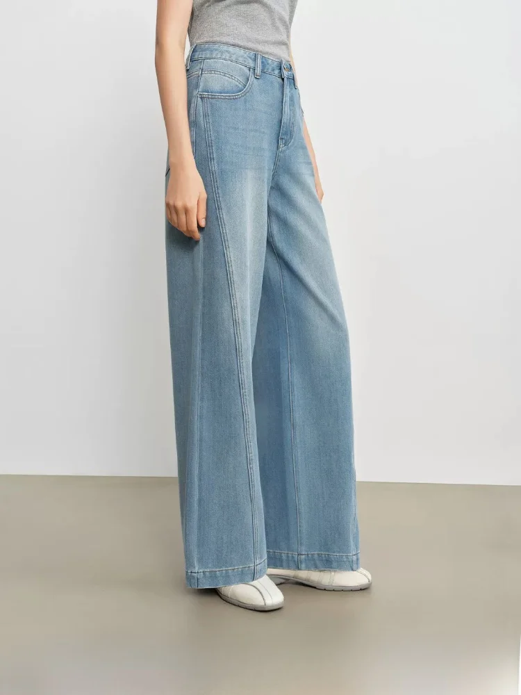 

New Women's Wide Leg Pants Slanted Ss l Waist Cotton Blend Comfortable Spring Faion Commute Sle 26ZQ9002