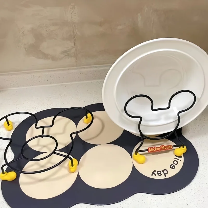 Hot Disney topolino cucina pentola coperchio cremagliera scolapiatti in acciaio inox porta cucchiaio coperchio pentola ripiano copertura Stand cucina Organizer