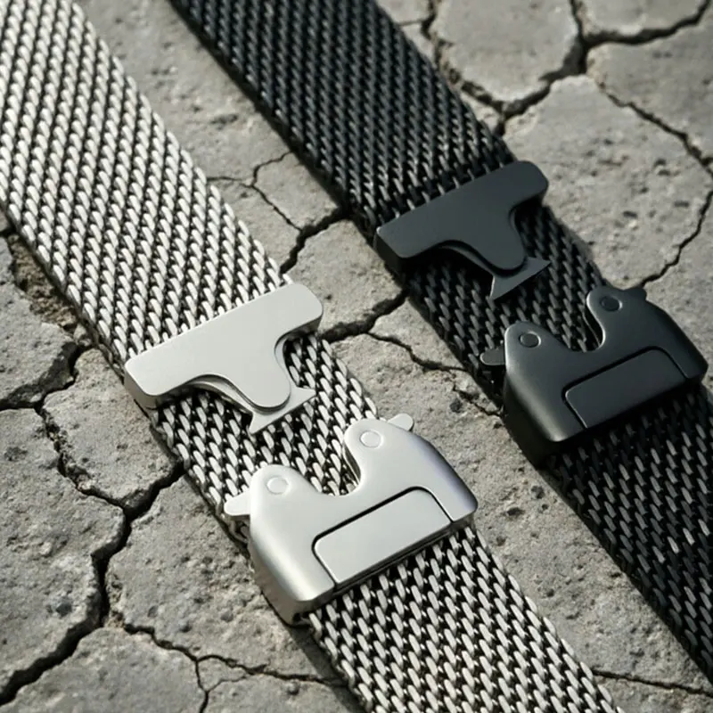 Offizielles Milanese-Armband für Apple Watch Band 45 44mm S10 11 46mm 42mm 38 40mm 41mm Titanfarbe iWatch 9 8 7 6 5 SE Ultra 49mm