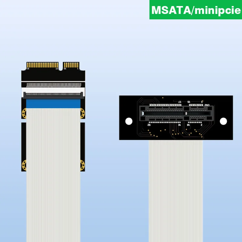 

MSATA External Extension Card MiniPCIe Card 52pin External Flexible Cable MSATA SSD External Cord 20cm