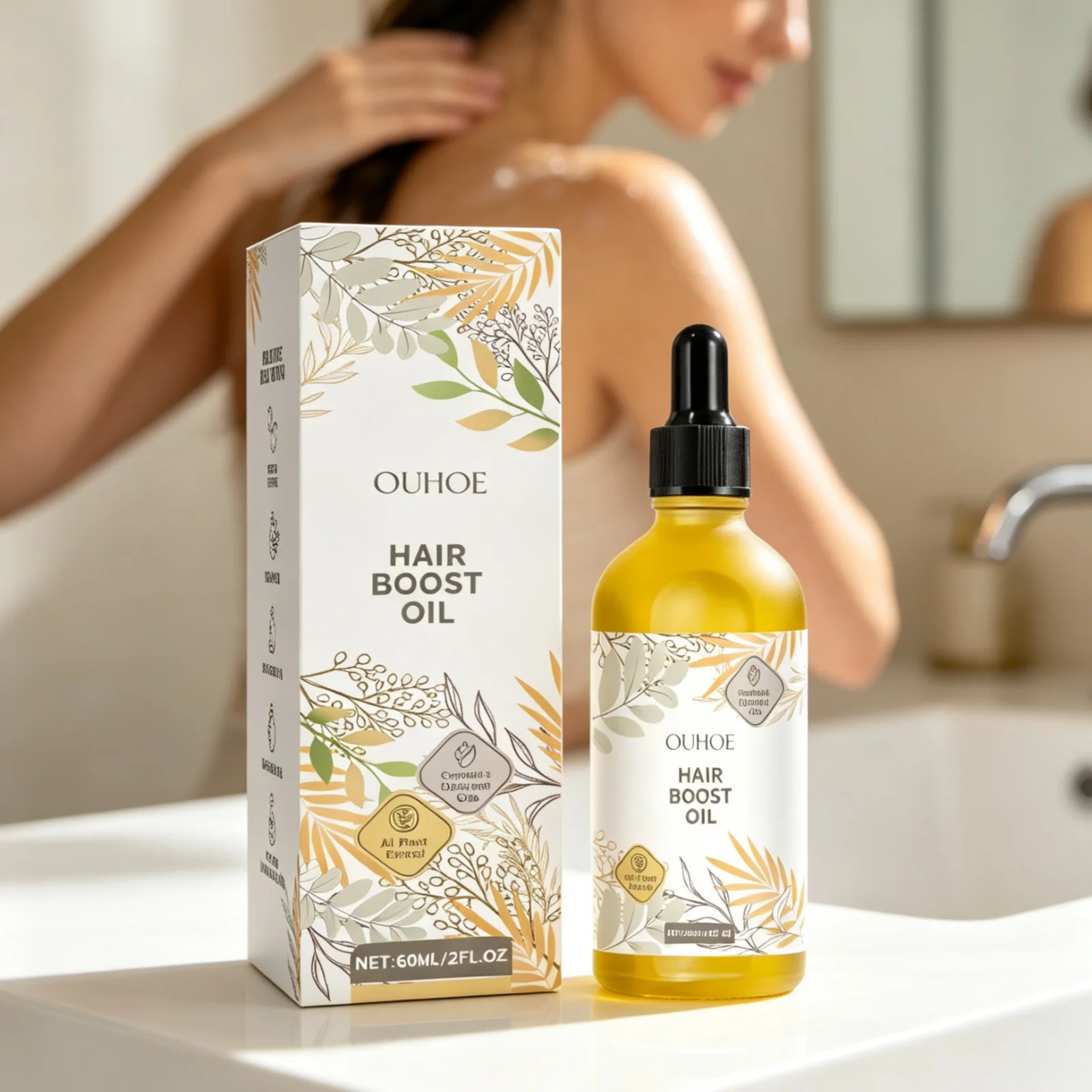 OUHOE Hair Care Essential Oils Deeply Nourishing Scalp Restore Damaged Hair Tame Frizzy Gentle Conditioning Follicle Repair Oil