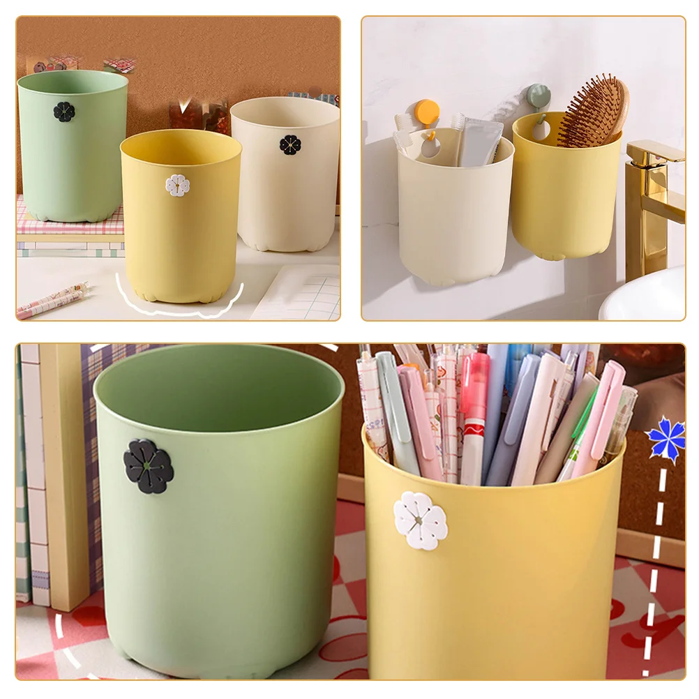 

3Pcs Waste Paper Basket Mini Trash Cans for Office Desk Home Decorative Garbage Container Pen Holder Reusable Storage Bucket