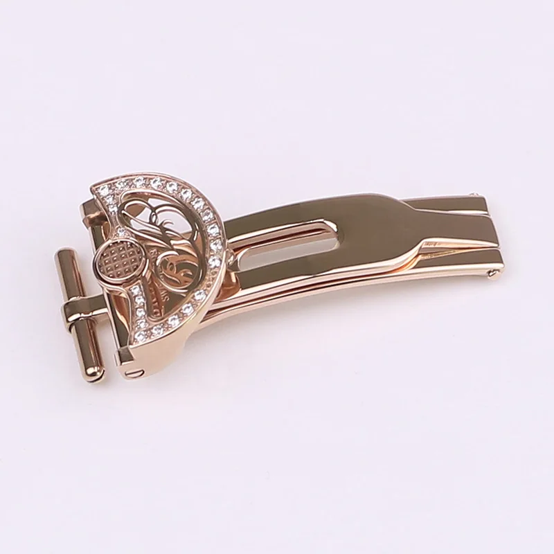 

XIANERSHANG Top B-reguet Belt Buckle Stainless Steel Diamond Inlay Folding Buckle 14 Original Fold Over Clasp Watch Accessories