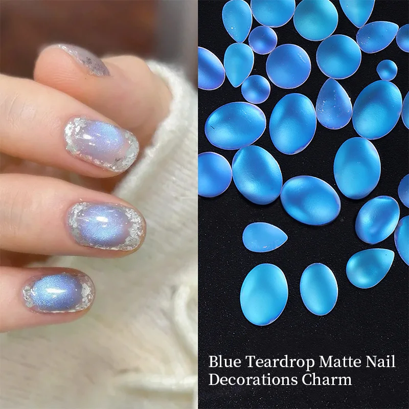 30pcs Mix Blue Color Rhinestone Nail Decorations Oval Shape Teardrop Gems Nail Art Decoration 3D Nail Art DIY Manicure