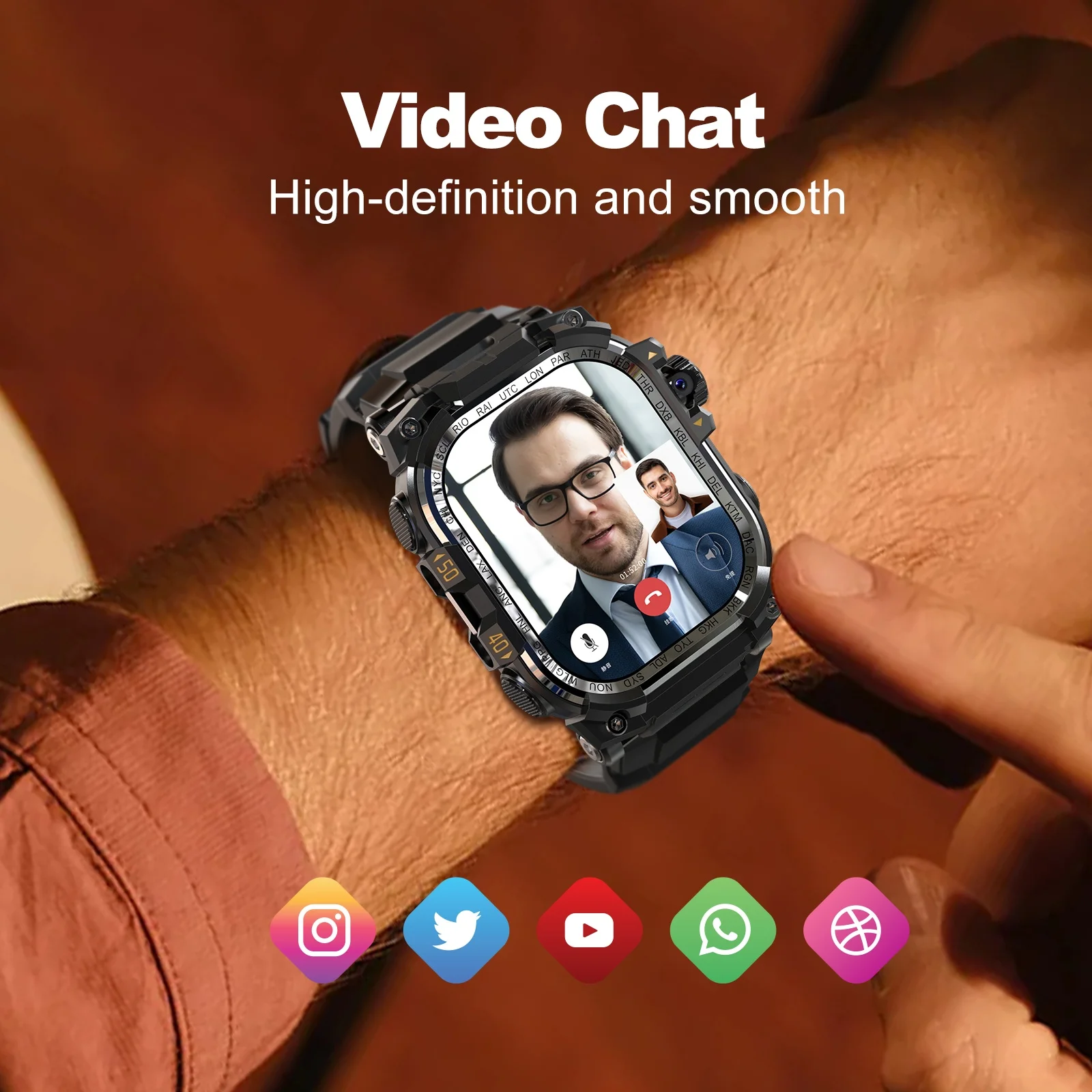 New Q888 4G Smart Watch GPS Wifi Android 10.0 OS Smartwatch Video Call 8MP Rotating Camera 2.06inch AMOLED HD Screen 32GB 256GB