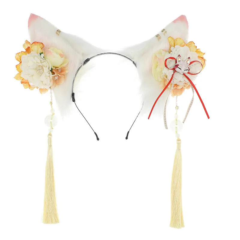 Sexy orecchie di volpe fascia Gyaru pelliccia sintetica orecchie di volpe copricapo Costume Cosplay puntelli accessori Lolita JK ragazza cerchietto per capelli copricapo